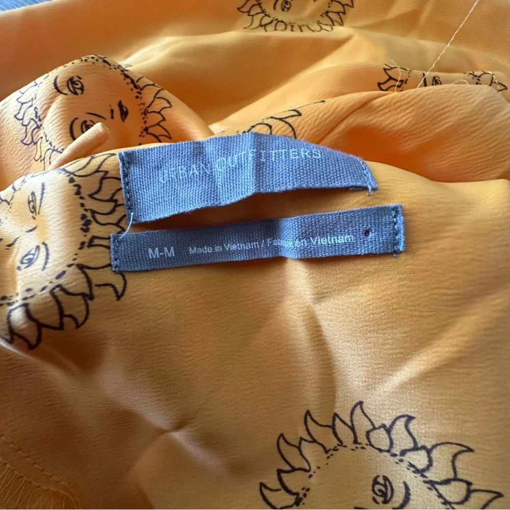 Urban Outfitters Satin Slip Yellow Ruched Midi Dress - Picture 4 of 6